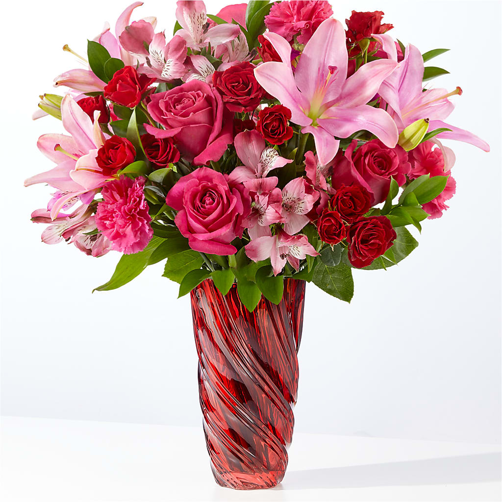 In Love Bouquet with Luxe Swirl Vase – Blossom Avenue, Orangevale CA