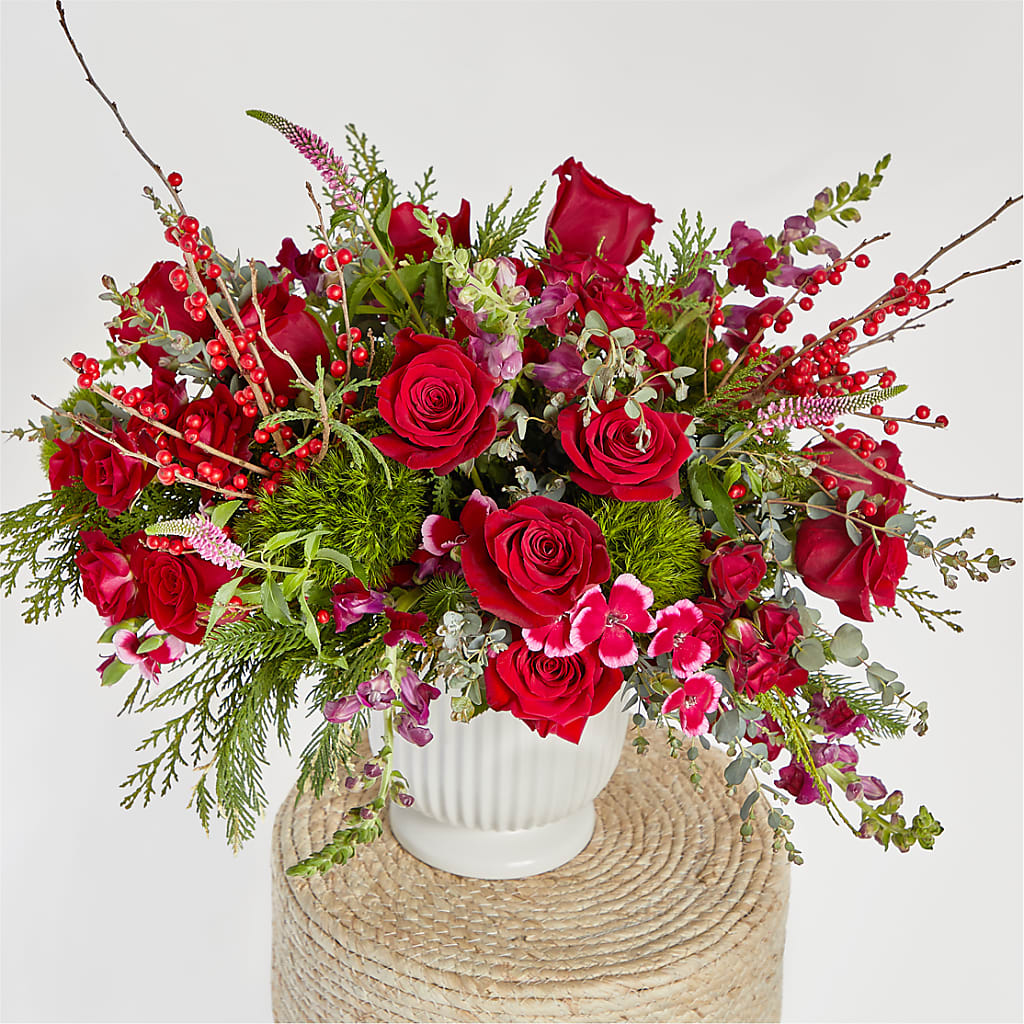 Big Red Bow Bouquet –  Blossom Avenue, Orangevale CA
