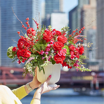 Big Red Bow Bouquet –  Blossom Avenue, Orangevale CA