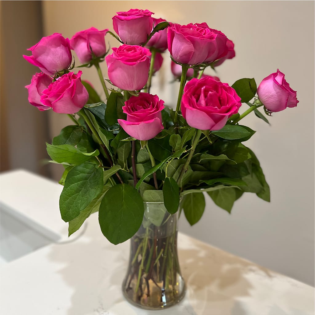 Long Stem Pink Rose Bouquet –  Blossom Avenue, Orangevale CA