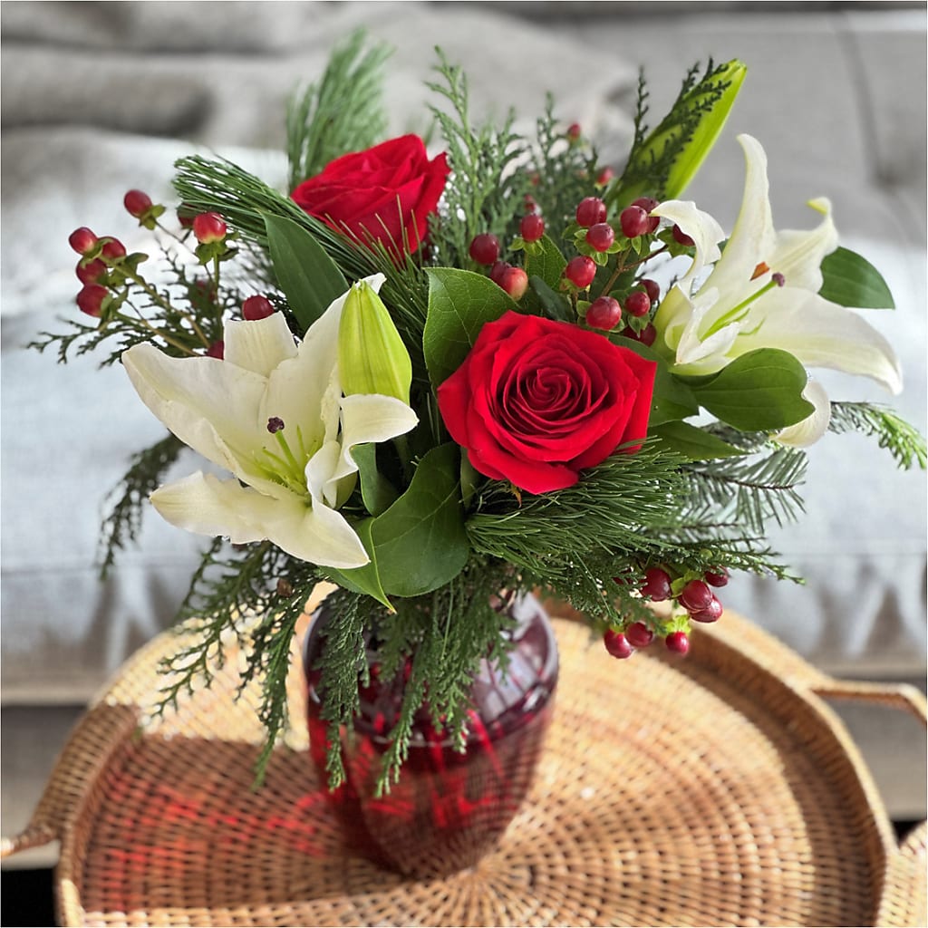 Evergreen Delight Bouquet –  Blossom Avenue, Orangevale CA